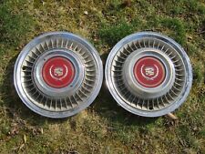 Genuine 1980 to 1984 Cadillac Fleetwood 15 inch finned hubcaps wheel covers picture