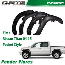 4Pcs Fender Flares Front&Rear Fits For 2004-2015 Nissan Titan Pocket Style Black picture