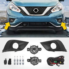 Pair Clear Lens Fog Light Lamps W/ Bezel+Switch For Nissan Murano 2015-2018 picture