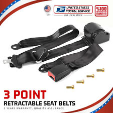 1X Universal 3 Point Retractable Black Seat Belts For Kia Rondo 2008-2012 2014 picture