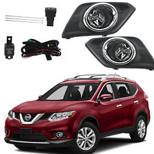 For 2014-2016 Nissan Rogue Clear Fog Lights Kit with Switch Bulbs Bezel Wiring picture