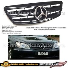 S430 S500 S55 S600 S-Class All Black Grille Chrome Star AMG 2003 2004 2005 2006 picture