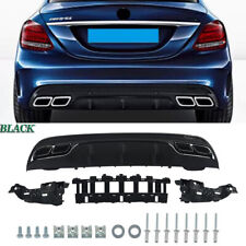 C63 AMG Rear Bumper Diffuser W/Exhaust Tips For 2015-2018 Mercedes W205 C-CLASS picture