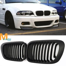 Front Kidney Grille Grill For BMW E46 M3 328i 325Ci 330Ci 1999-01 2D Matte Black picture
