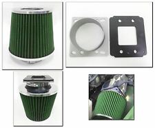 Green Cold Air Intake Filter + MAF Adapter For 1993-1997 Ford Probe 2.0L 4cyl picture