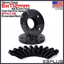 2 Pcs 15 mm BMW 5x112mm 66.6mm Hub Centric Spacer Fit 1-8/I/M/X-Series etc. picture