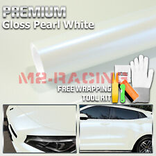 Premium Gloss Pearl White To Aurora Blue Vinyl Wrap Sticker Decal Air Release picture