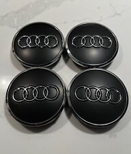 Wheel Rim Center Hub Caps for Audi Rims Emblem 4PC 61mm Chrome Gray 8W0601170 picture