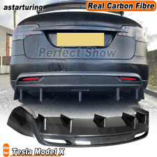 Fit For Tesla Model X Sport 5YJX 2016-2021 REAL Carbon Rear Bumper Diffuser Lip  picture