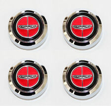 New 1969 - 1977 Red Magnum 500 Wheel Center Caps Chrome 2 1/8