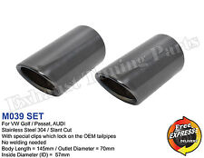 Exhaust Tips Tailpipe trims set Direct fit 57mm for VW Golf 7 Scirocco AUDI SEAT picture