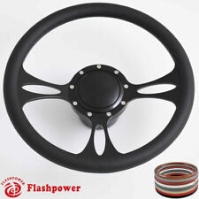 14'' Billet Steering Wheels Black Half Wrap Custom Safari Grand prix picture