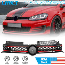 LABLT Front Upper Grille Grill Gloss Black Red Replace For 2010-2013 VW Golf Gti picture