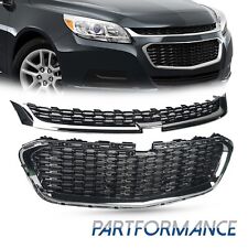 Set of 2 Front Upper & Center Chrome Grille For 2014-2016 Chevrolet Malibu Grill picture