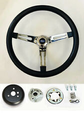 Bronco F100 F150 F250 F350 Black Foam Grip on Chrome Steering Wheel 15