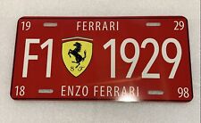 Racing F1 Ferrari  Reproduction License Plate picture