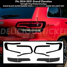 For Grand Cherokee 2014-21 Tail Light Black Smoke Tint Rear PreCut Overlay Vinyl picture
