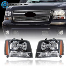 For Chevy Avalanche/Suburban/Tahoe 2007-2014 Black Halogen Headlights HeadLamps picture