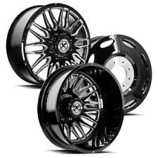 22x8.25 XF Off-Road XF-240 Black Milled FORD/DODGE DUALLY Wheels 10x225 Set of 6 picture