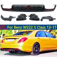 F1 Style Gloss Black Rear Diffuser W/Exhaust For Mercedes S Class W222 2013-2017 picture