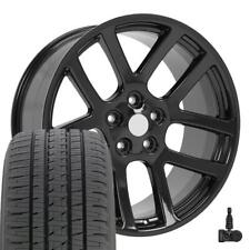 2223 Black 22 inch Rims Bridgestone Tires, TPMS Fit Dodge RAM SRT10 Laramie Hemi picture