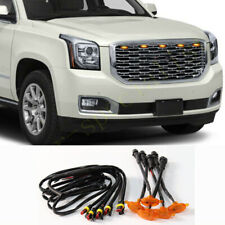 For GMC Yukon 2019-2024 yellow Raptor Style Front Grill LED Marker Light Kit picture