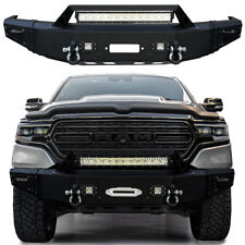 For 2019-2024 Ram 1500 Heavy Steel Front Bumper with 4xLED Lights & D-Rings picture