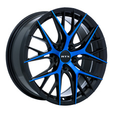 18x8 RTX Valkyrie Gloss Black Machined Blue Wheels 5x4.5 (40mm) Set of 4 picture