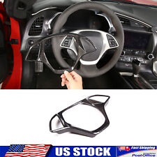 Carbon Fiber ABS interior Steering Wheel Trim Cover Fits  Corvette C7 Z06 14-19 picture