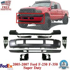 Front Bumper Kit + Bumper Brackets + Fog Lights For 2005-2007 Ford F-Series picture