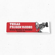 TEXAS PRISON RODEO Bumper Sticker - Huntsville Vintage Style Vinyl Decal 80s 90s picture