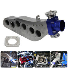 Intake Manifold + 65mm Throttle Body For Nissan Skyline RB20DET R32 GTS Blue picture