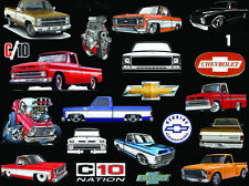 22 individual Contour Cut 60's 70's Chevrolet C10 Chevy GMC C/10 Vinyl stickers picture