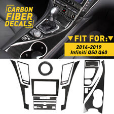 11x Carbon Fiber Full Interior Kit Set Cover Trim For Infiniti Q50 Q60 2014-2019 picture