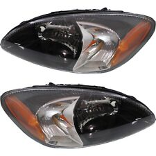 Headlight Set For 2000-2007 Ford Taurus Left and Right Black Housing 2Pc picture