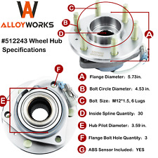 Front Rear 6 Lug Wheel Hub Bearing Kit for 04-09 Cadillac SRX STS-V 05-11 STS picture