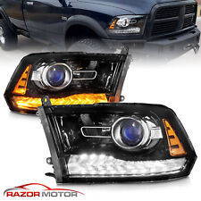 For 2009-18 Dodge Ram 1500 2500 3500 Polished Black LED Bar Projector Headlight picture