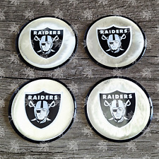 Black Silver Chrome Raiders Oakland Las Vegas Wheel Chips Set of 4 Size 2.25 in picture