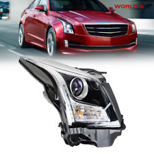 For 2013-2018 Cadillac ATS Halogen Projector Headlight Right Side Chrome Housing picture
