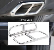 Stainless Silver Chrome Exhaust Muffler Tip Cover Fits 10-17 W221 W222 S550 picture