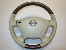 NISSAN White leather Fuga Y50 Genuine steering wheel without cover inflator JDM picture