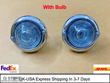 Turn Signal Indicator Clear Glass Light Pair For Jeep Willys Ford Chrome-A1436/7 picture