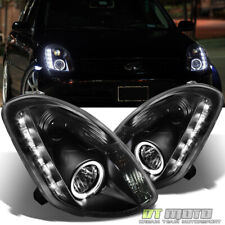 Black For 2003-2004 G35 G35X Sedan LED DRL Halo Projector Headlights Headlamps picture