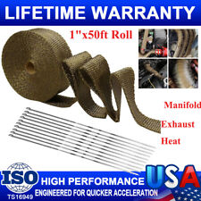 Titanium Manifold Exhaust Wrap Header Pipe Heat Insulation Tape Roll 1