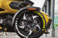 Can Am Tire Lettering PERMANENT SPYDER RYKER raised Sticker SET  -Fast Shipping- picture