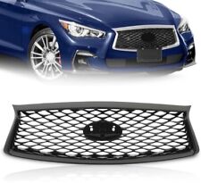 Front Bumper Upper Grille Grill Fit 2018 2021 2023 Infiniti Q50 Gloss Black picture