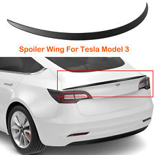 Rear Spoiler Wing Trunk Lip For Tesla Model 3 Gloss Black 2017-2024 With Tape picture