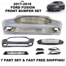 FOR 2017 2018 FORD FUSION FRONT BUMPER COVER ASSEMBLY TITANIUM FOG TRIM picture