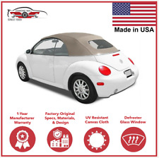 2003-10 Volkswagen VW New Beetle Convertible Soft Top w/DOT Approved Window, Tan picture