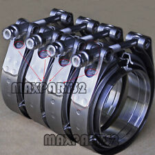 4X 3inch Stainless Steel V-Band Clamp & Flange Kit for Muffler Exhaust Downpipe picture